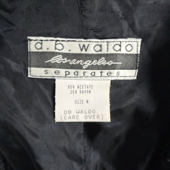 D.B. Waldo Separates Womens Floral Black Velvet Vest Medium Waistcoat Jacket - Picture 3 of 8